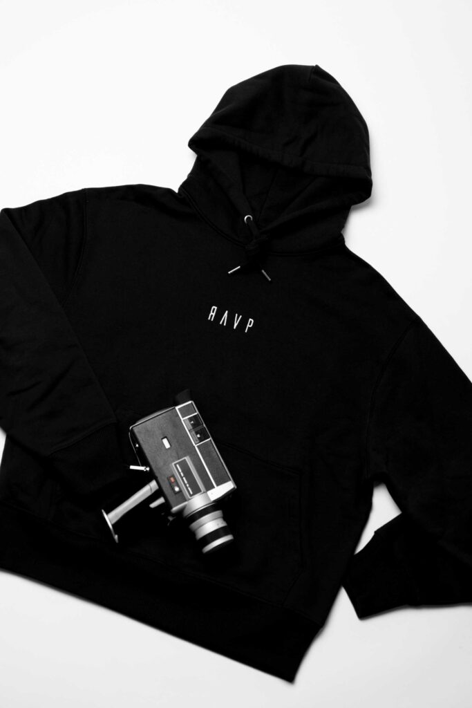 RAVP Studios black t-shirt – video production Brussels merch